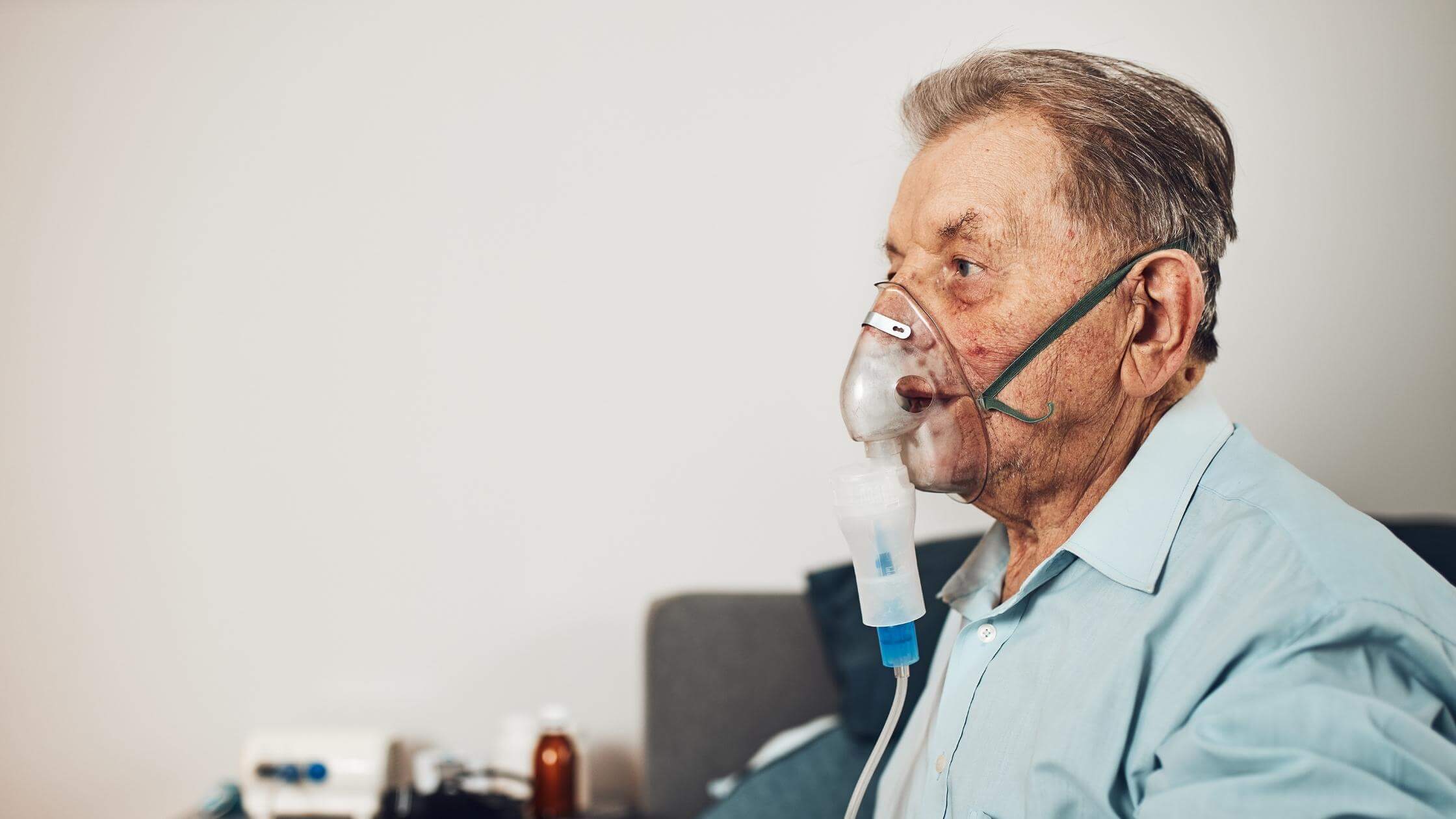 man wearing oxygen mask