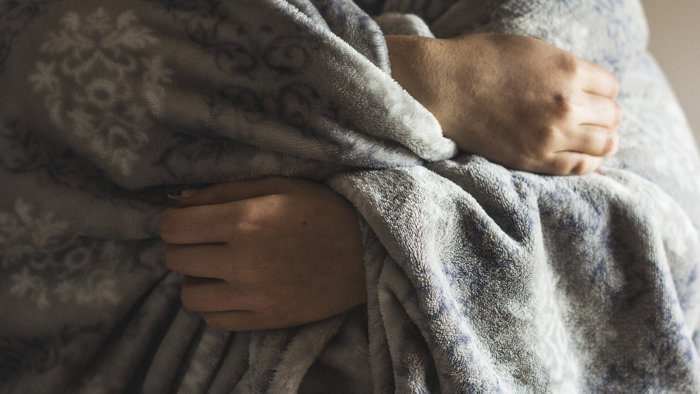 COPD patient under think warm blanket
