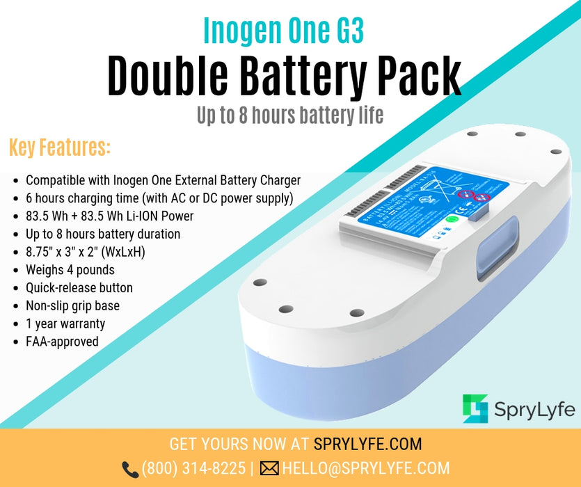 Inogen One G3 Double Battery Pack 8 Hours Battery Life