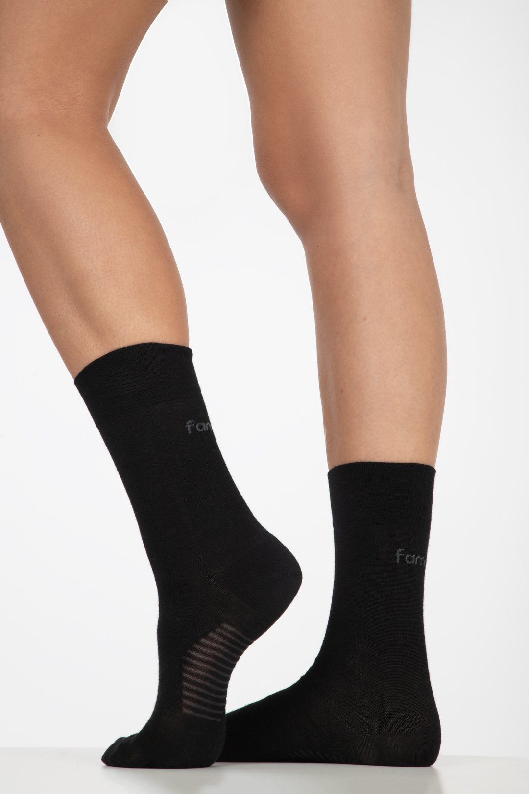schwarze Wollsocken, hohe Socken für Damen
