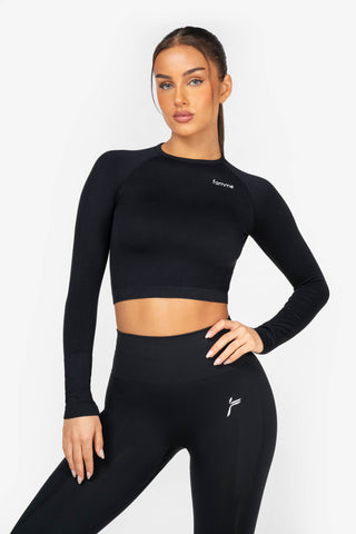 Garām piedurkņu crop tops