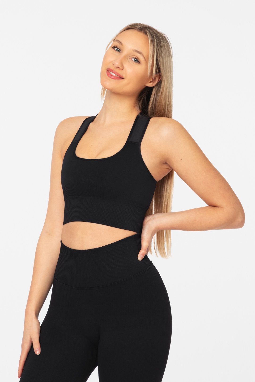 support ribbed bra, seamless, høy støtte, uttagbare innlegg, kjølende, komfortabel