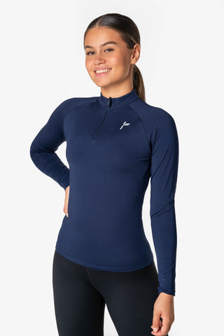 Blauer, langärmliger Pullover