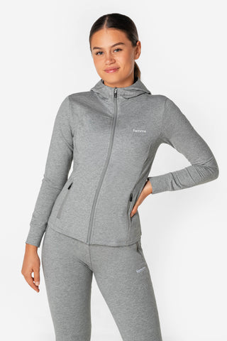 Sweat à capuche gris