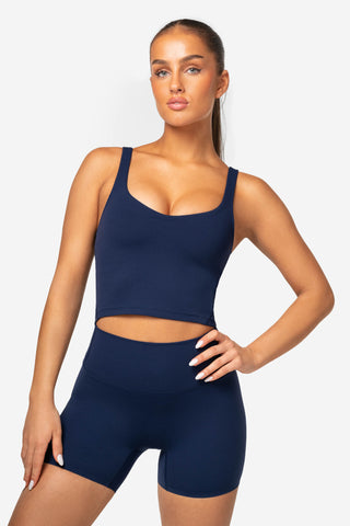 Blaues Crop-Top