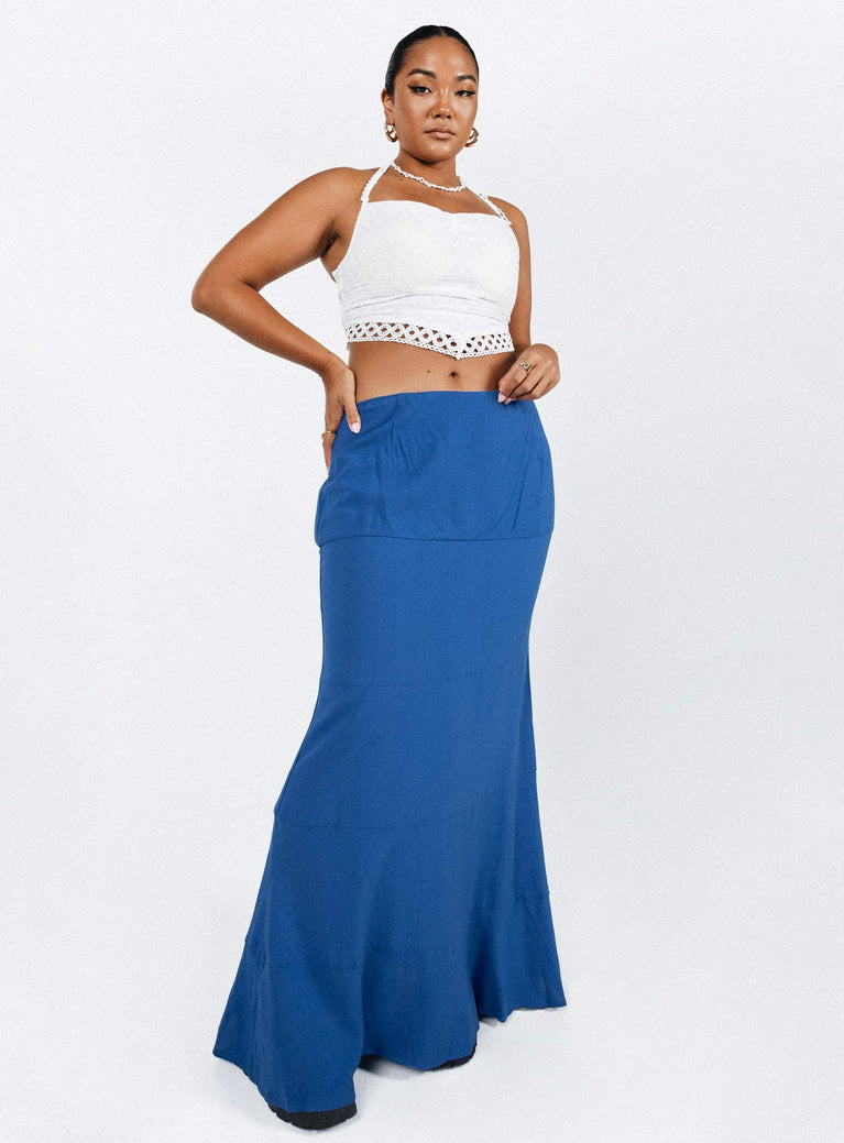 Gylda Mid Rise Maxi Skirt Blue 6079