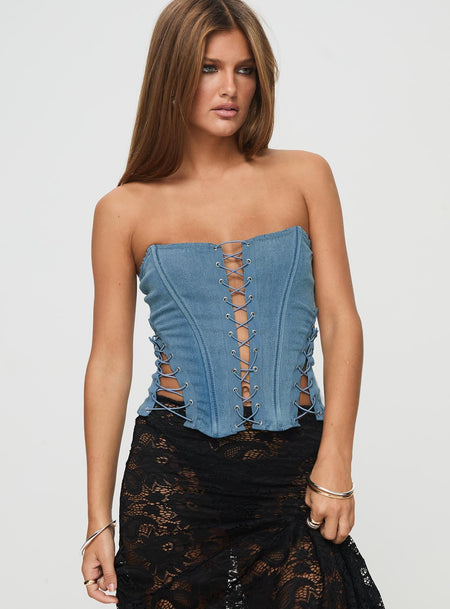 Cream Faux Leather Multi Lace Up Corset