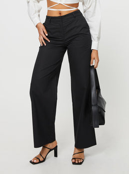 Jeller Pinstripe Pants Black Curve