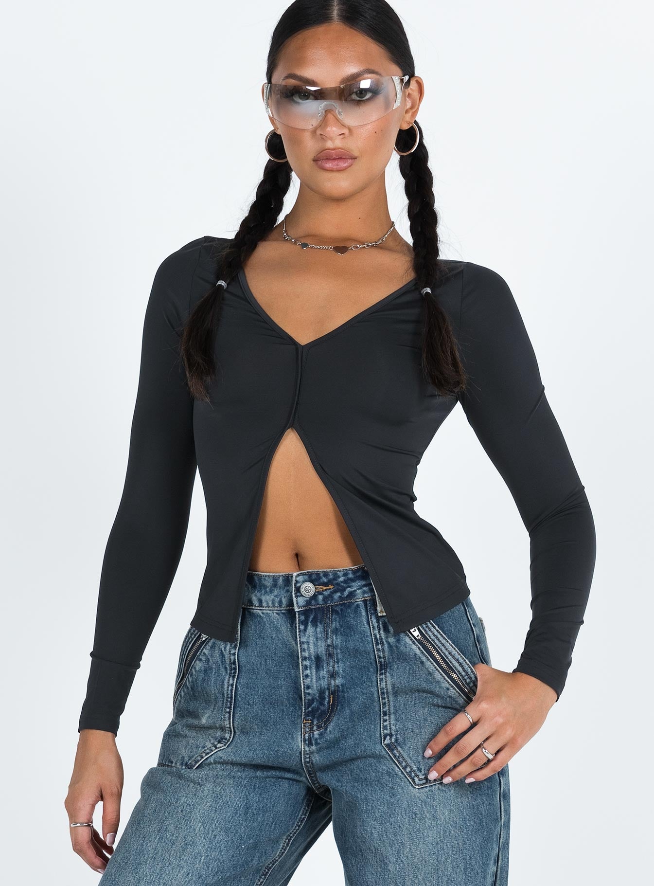 talbert long sleeve top black