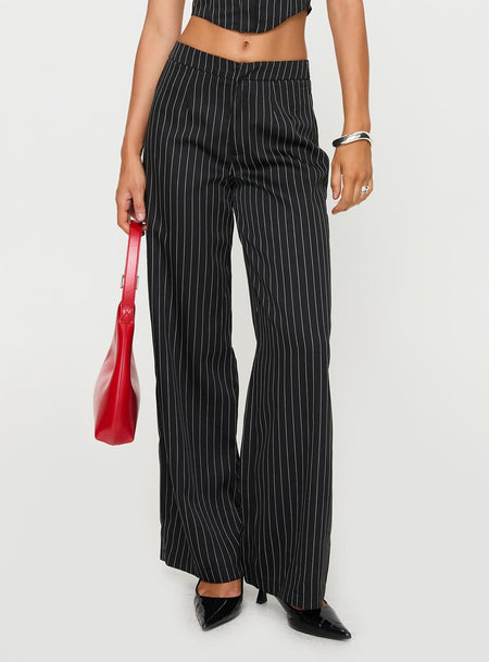 Jeller Pinstripe Pants Black Curve