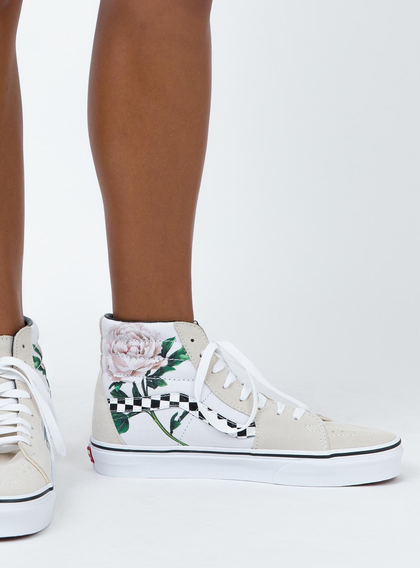 checkered floral sk8 hi vans