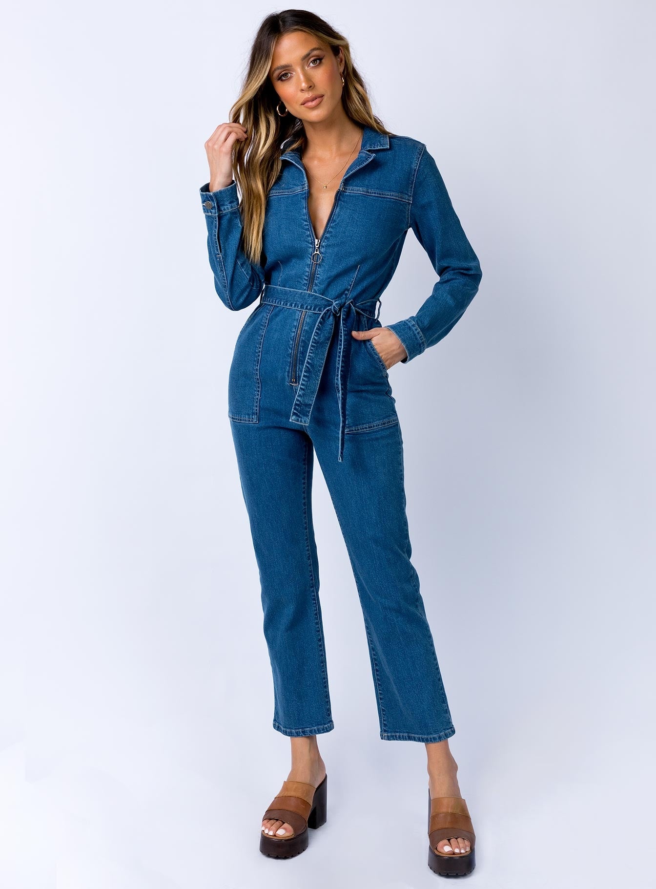 minkpink minx denim jumpsuit