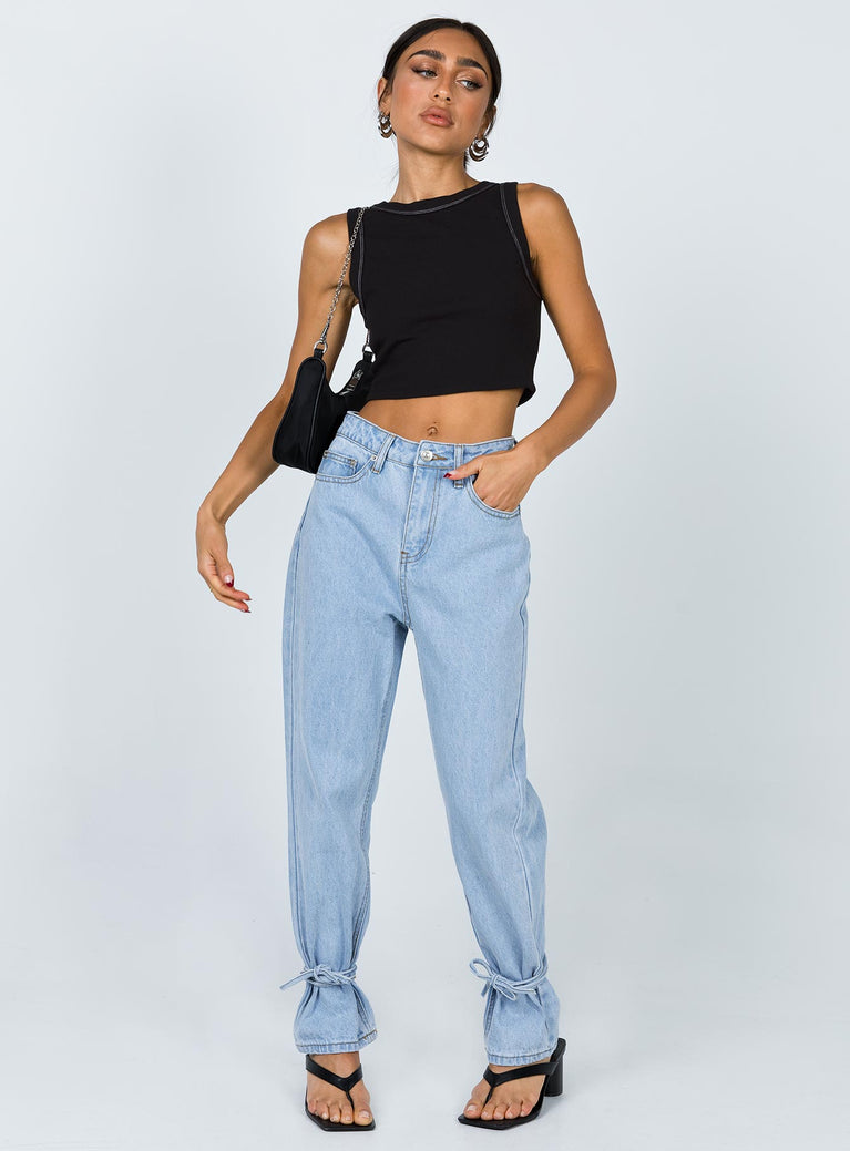 Connection Ankle Tie Denim Jeans