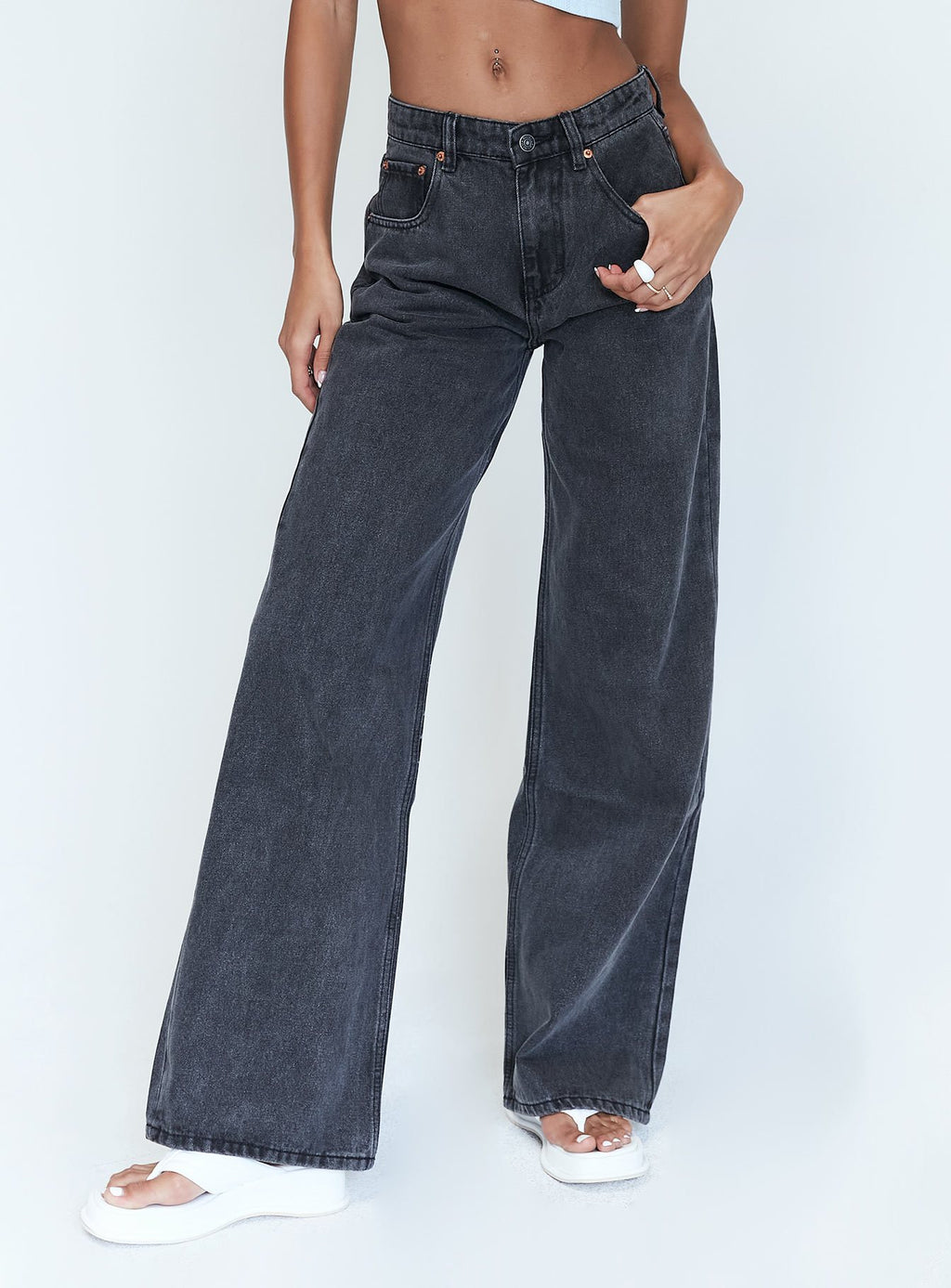 Motel Extra Wide Jeans Black Wash