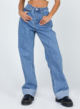 Naylor Wide Leg Jeans Light Wash Denim