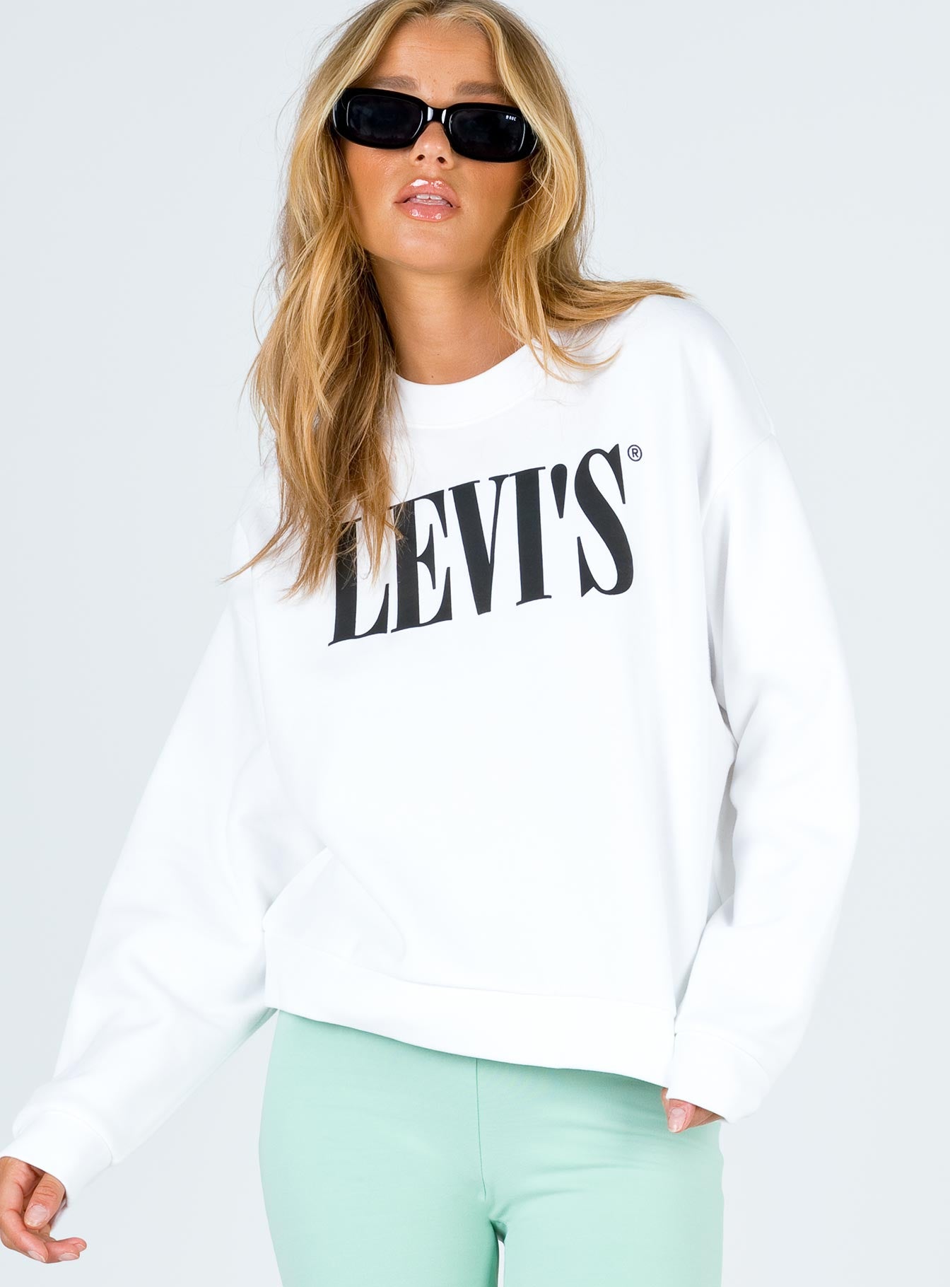 white levis sweater