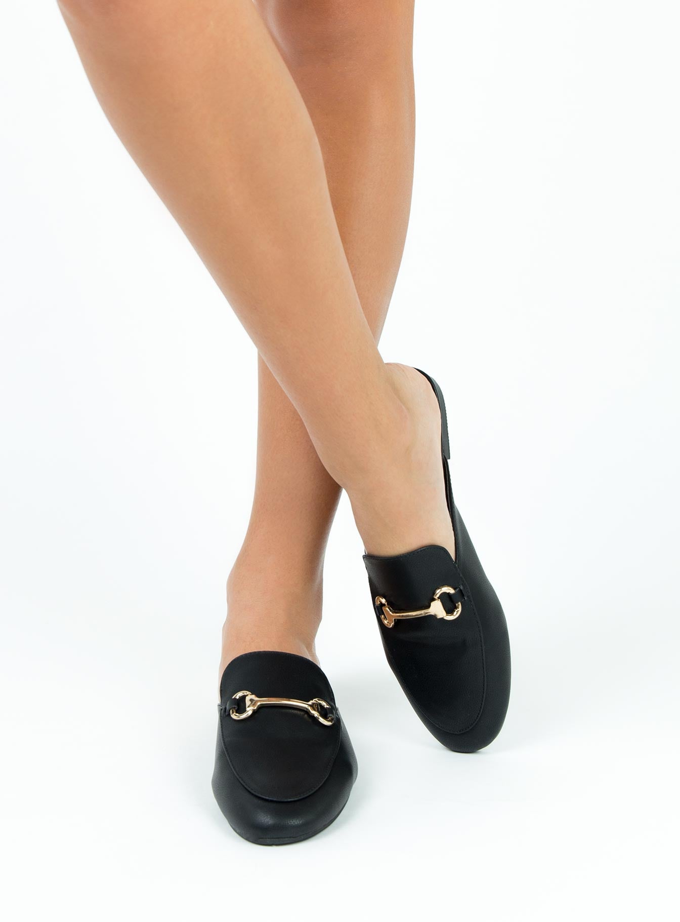 Windsor Smith Black Leather Dree Flats