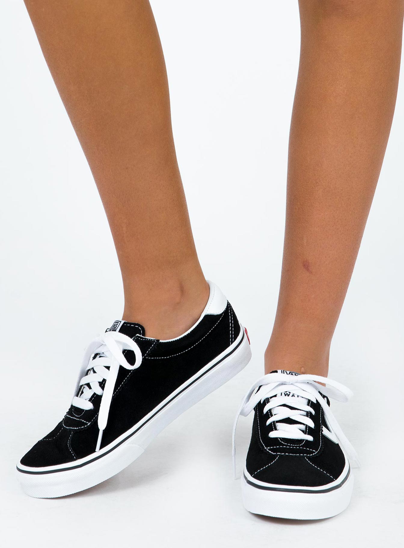 suede vans sport white