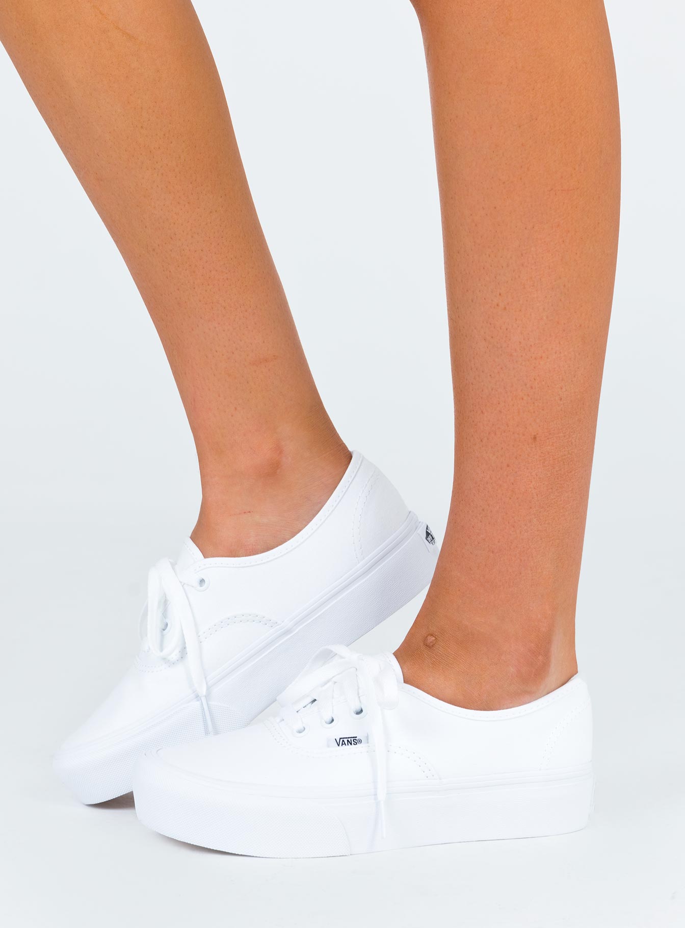 vans all white platform