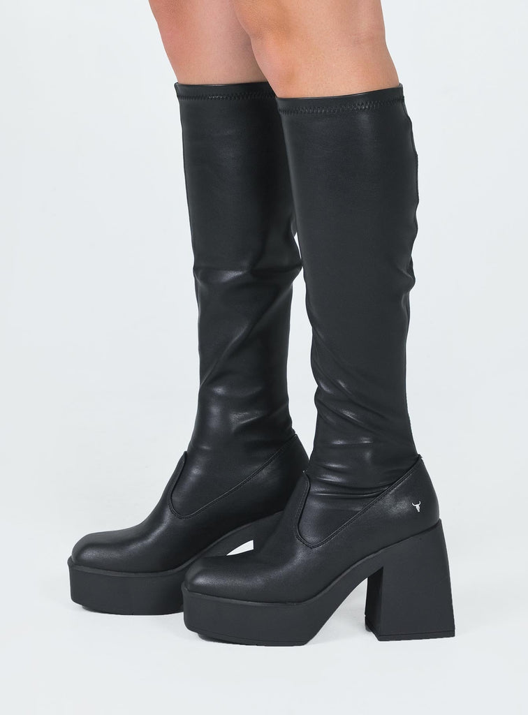 Windsor Smith BadGirls Black Stretch Sock Boots