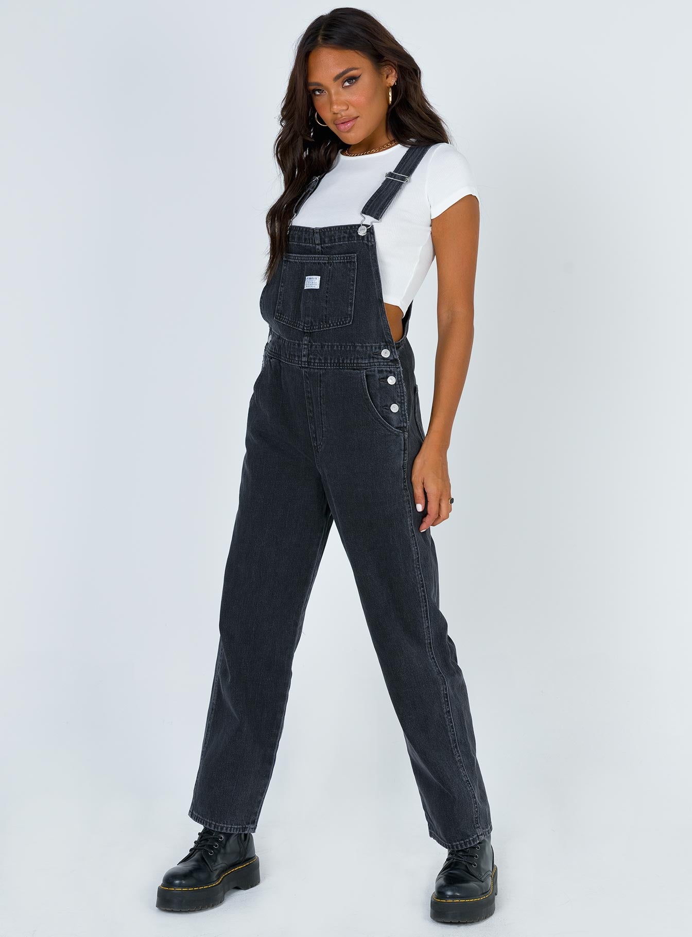 levis overalls black