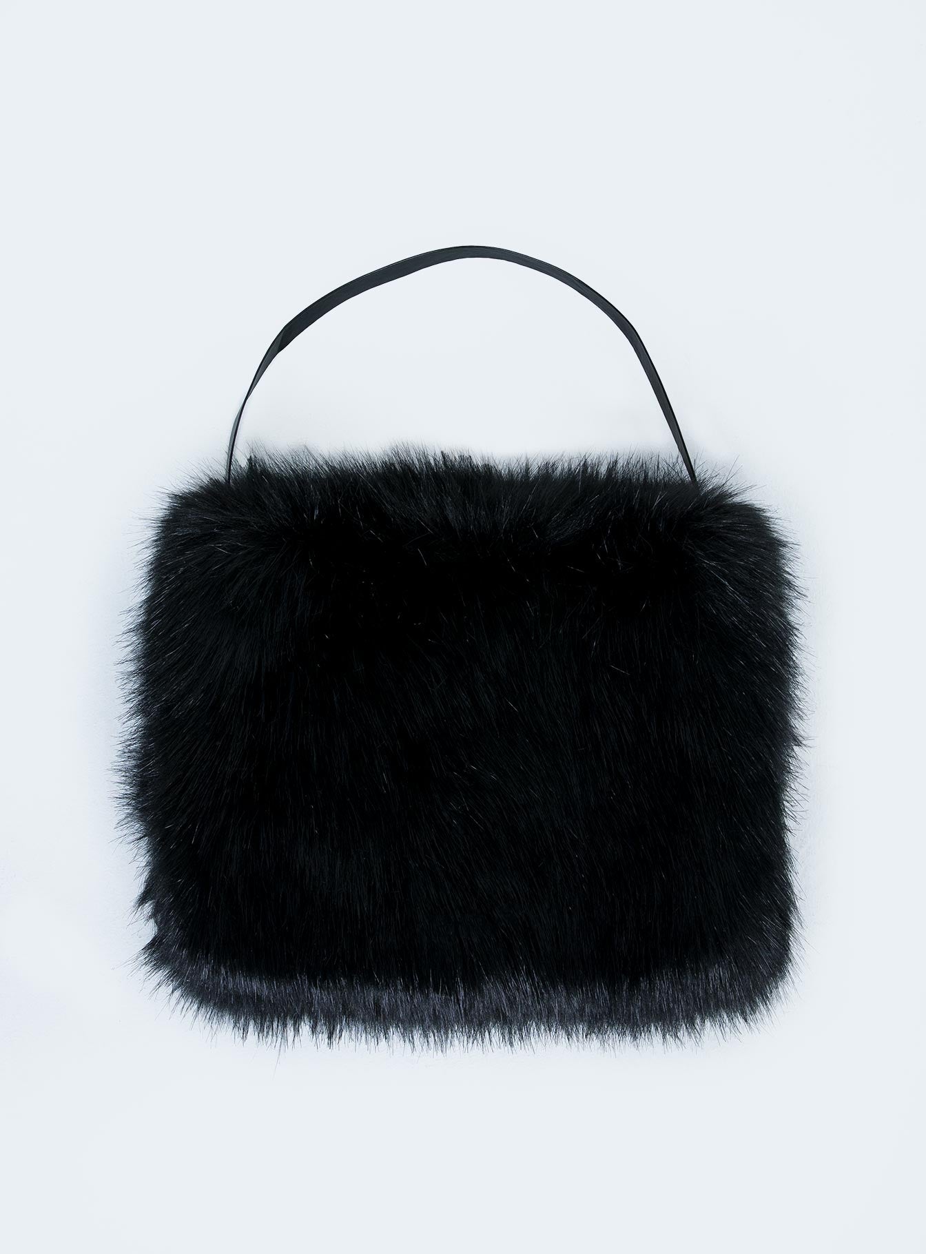 black fluffy bag