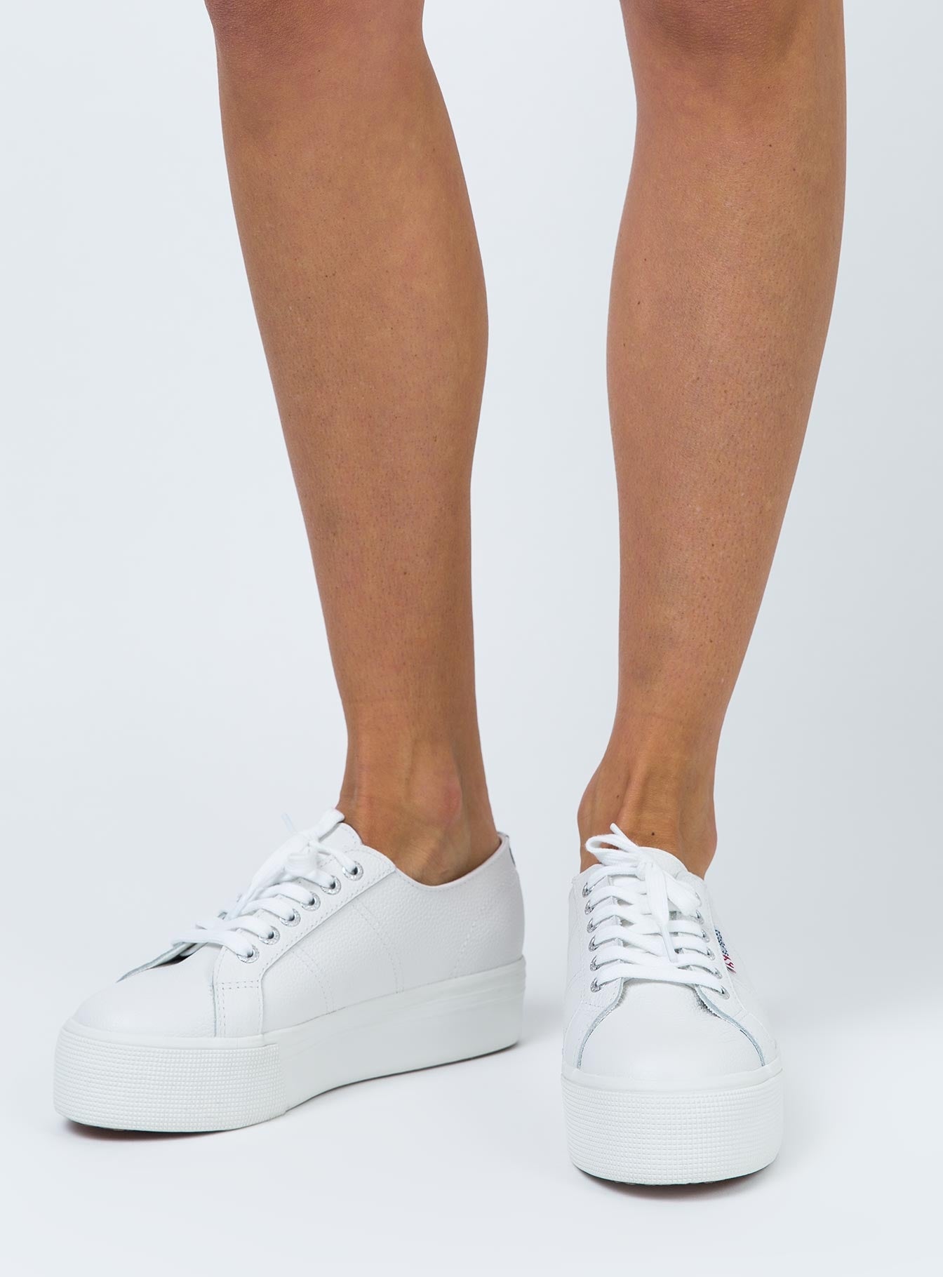 superga white leather flatform