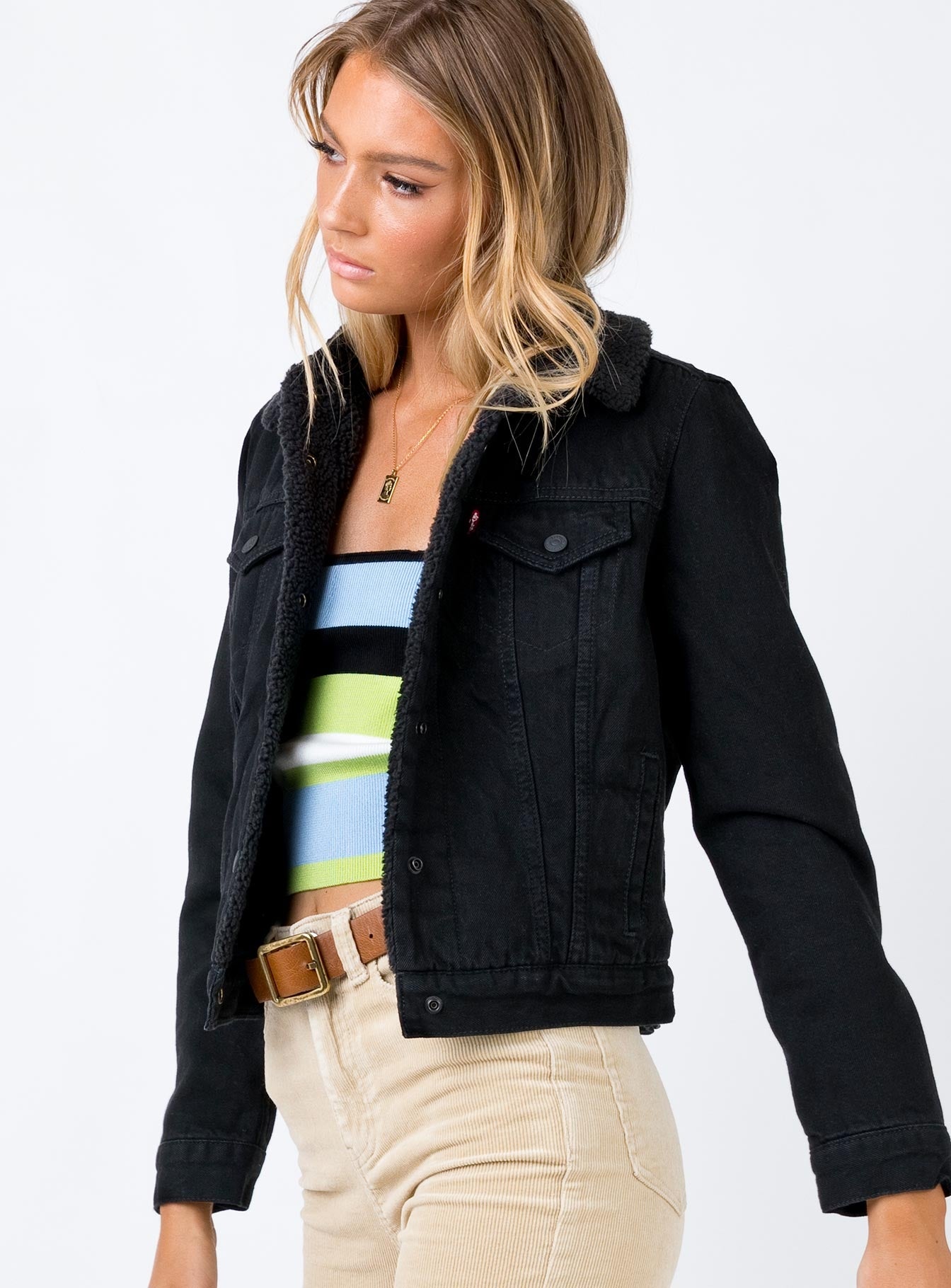 levis forever black original sherpa trucker jacket