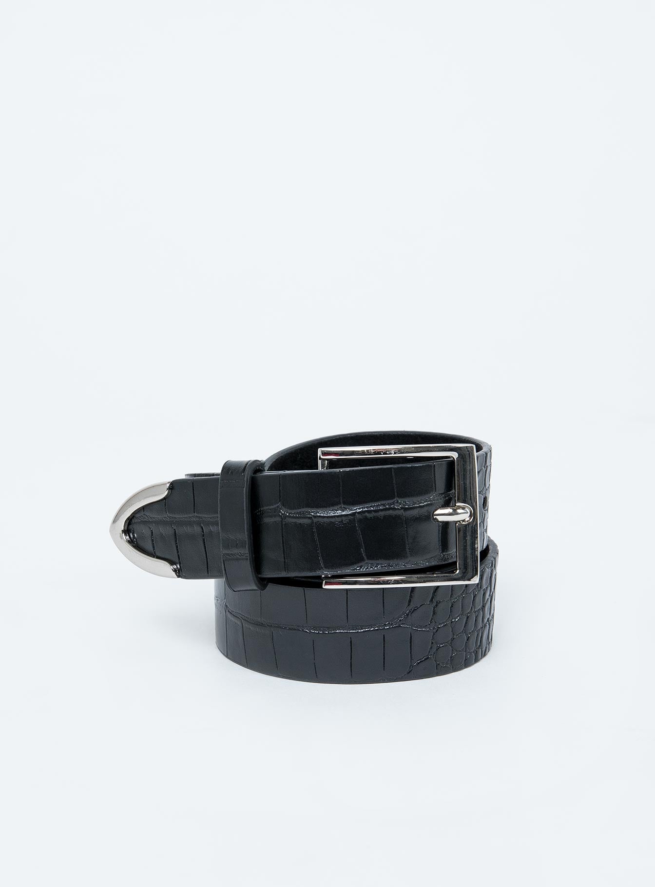 black croc belt