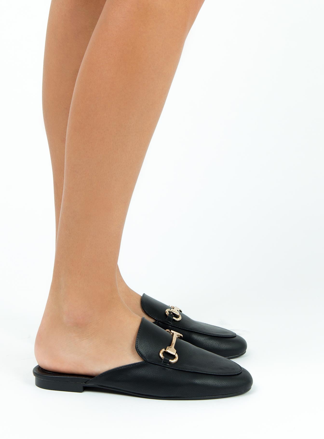 Windsor Smith Black Leather Dree Flats