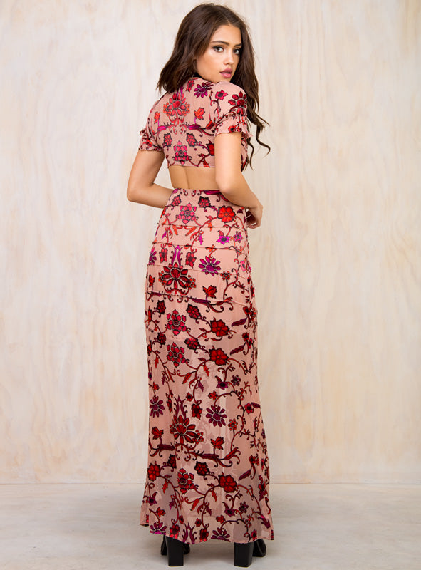 for love and lemons saffron maxi dress