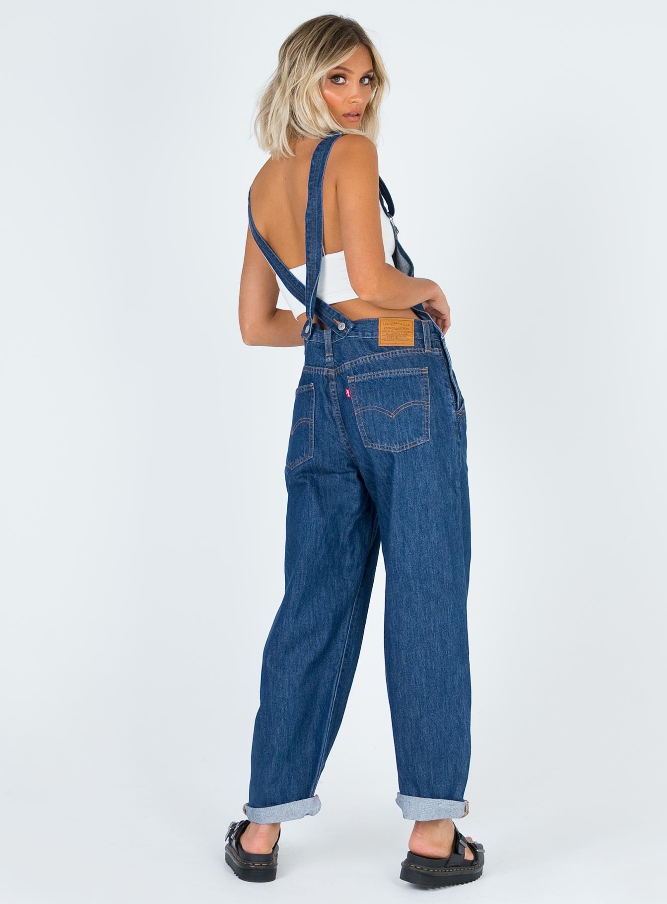 levi's baggy denim overalls