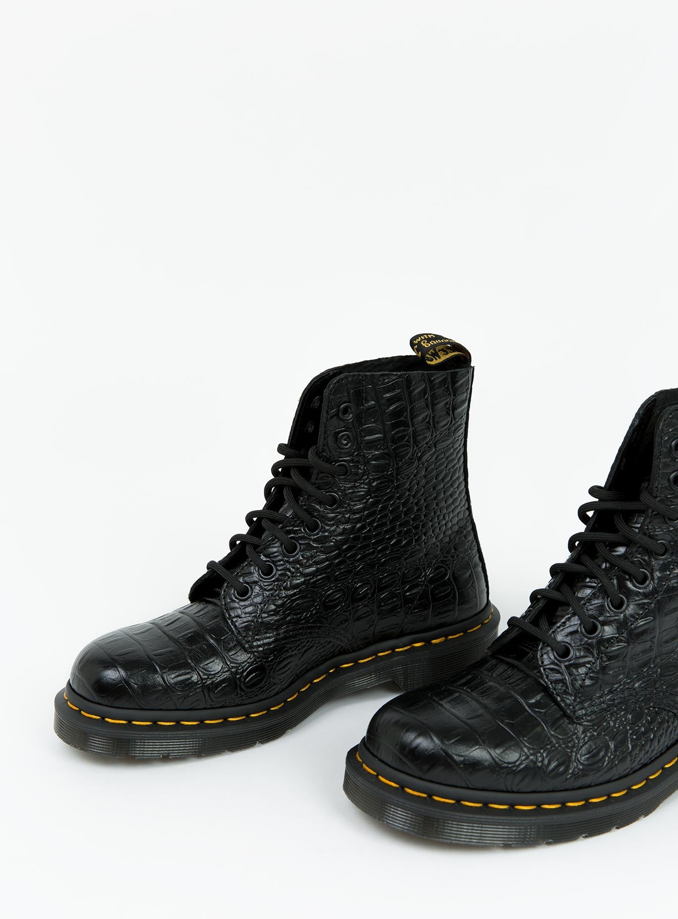 dr martens black new vibrance croco