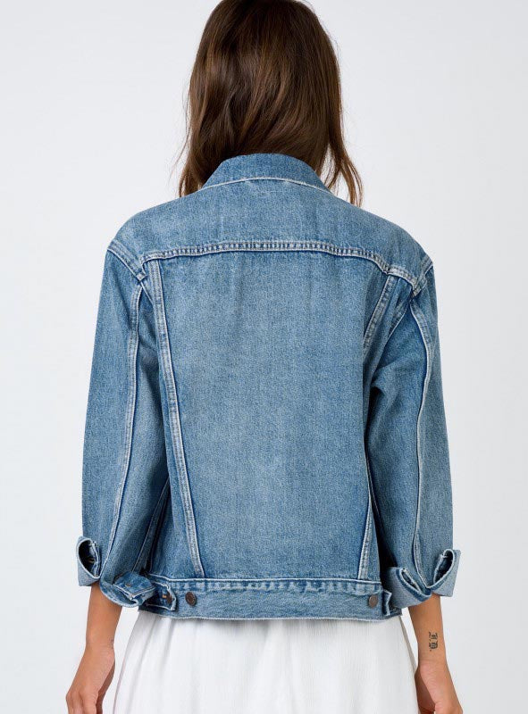 levi's ex boyfriend trucker jacket indigo anthem