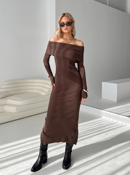 Malletti Long Sleeve Maxi Dress Beige