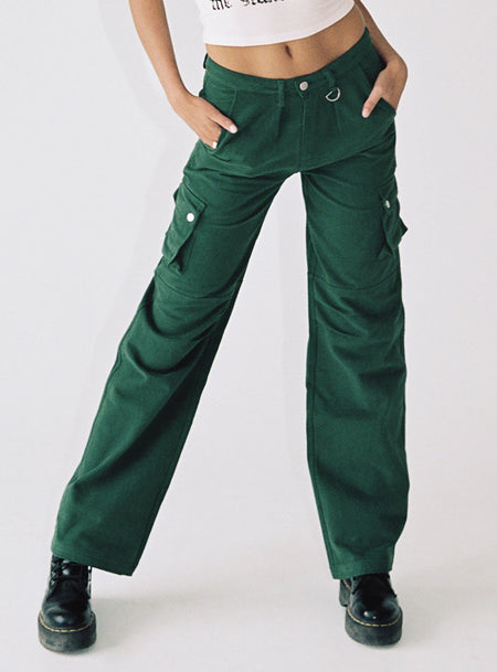 Dr Denim Plus Echo wide leg cargo pants in dark green