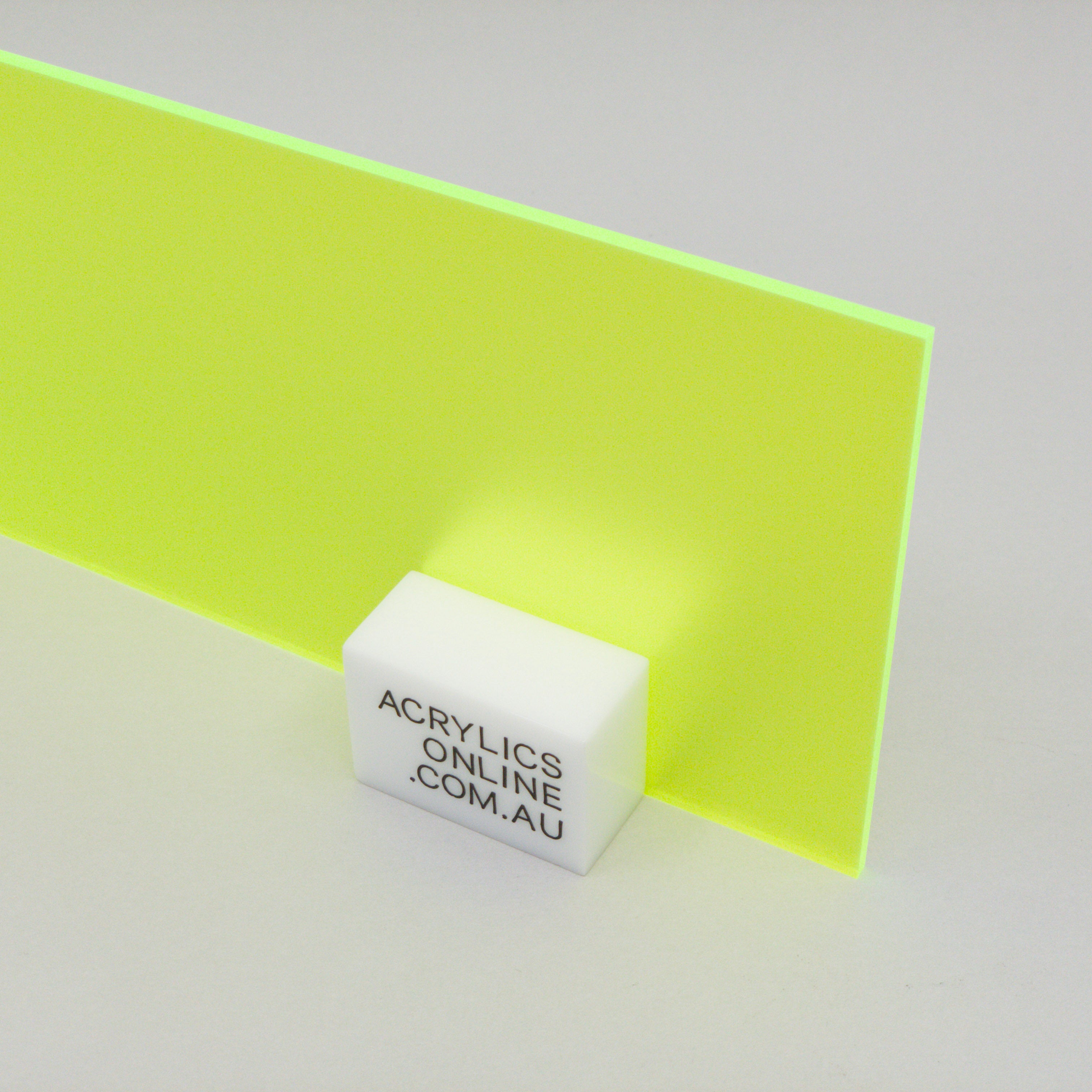 SEMI-TRANSPARENT FLUORESCENT GREEN ACRYLIC SHEET — Acrylics Online ...