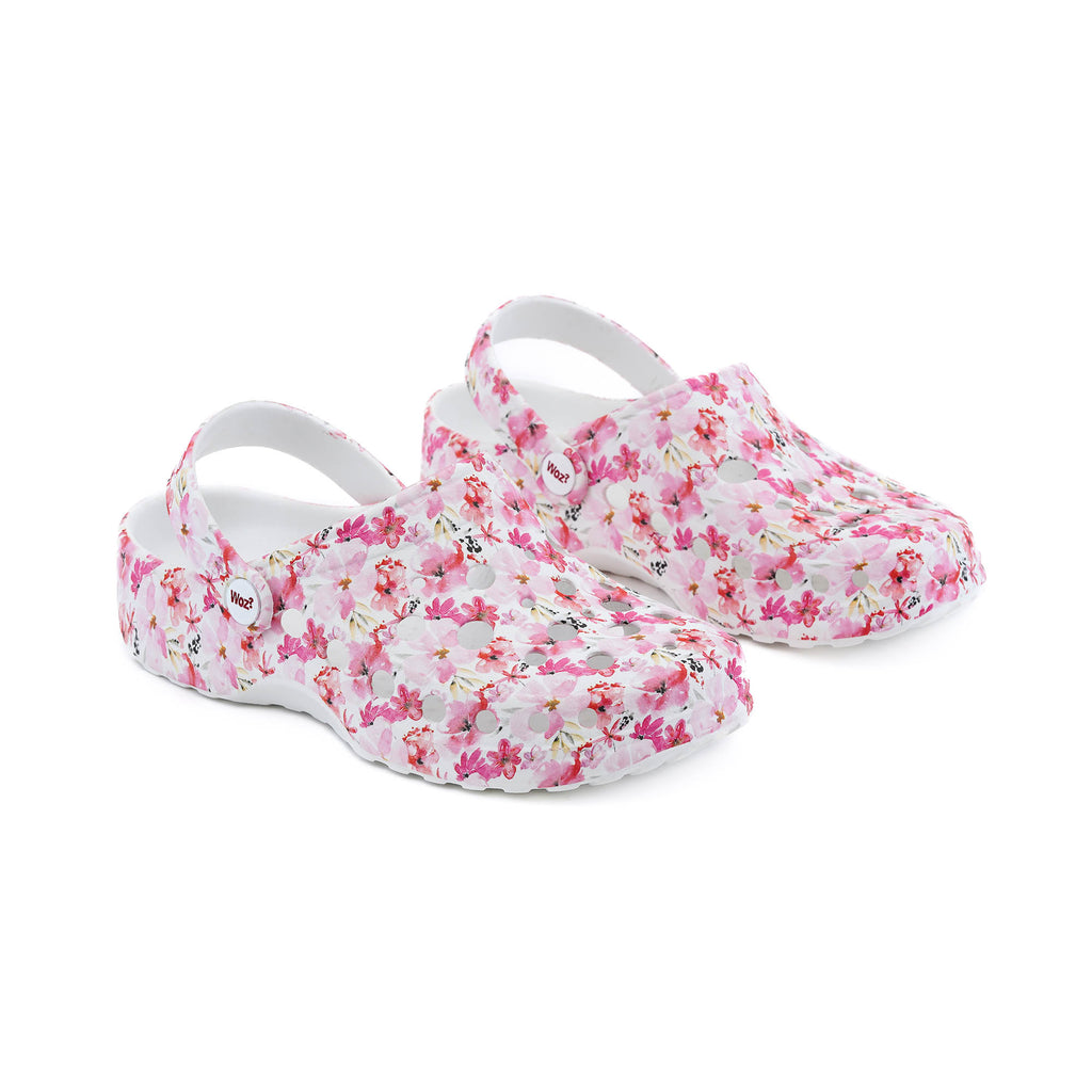 Fantasia Pink Flowers Clogs | Woz | Women Footwear & Shoes 