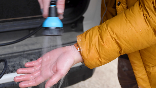 portable shower for healing hands