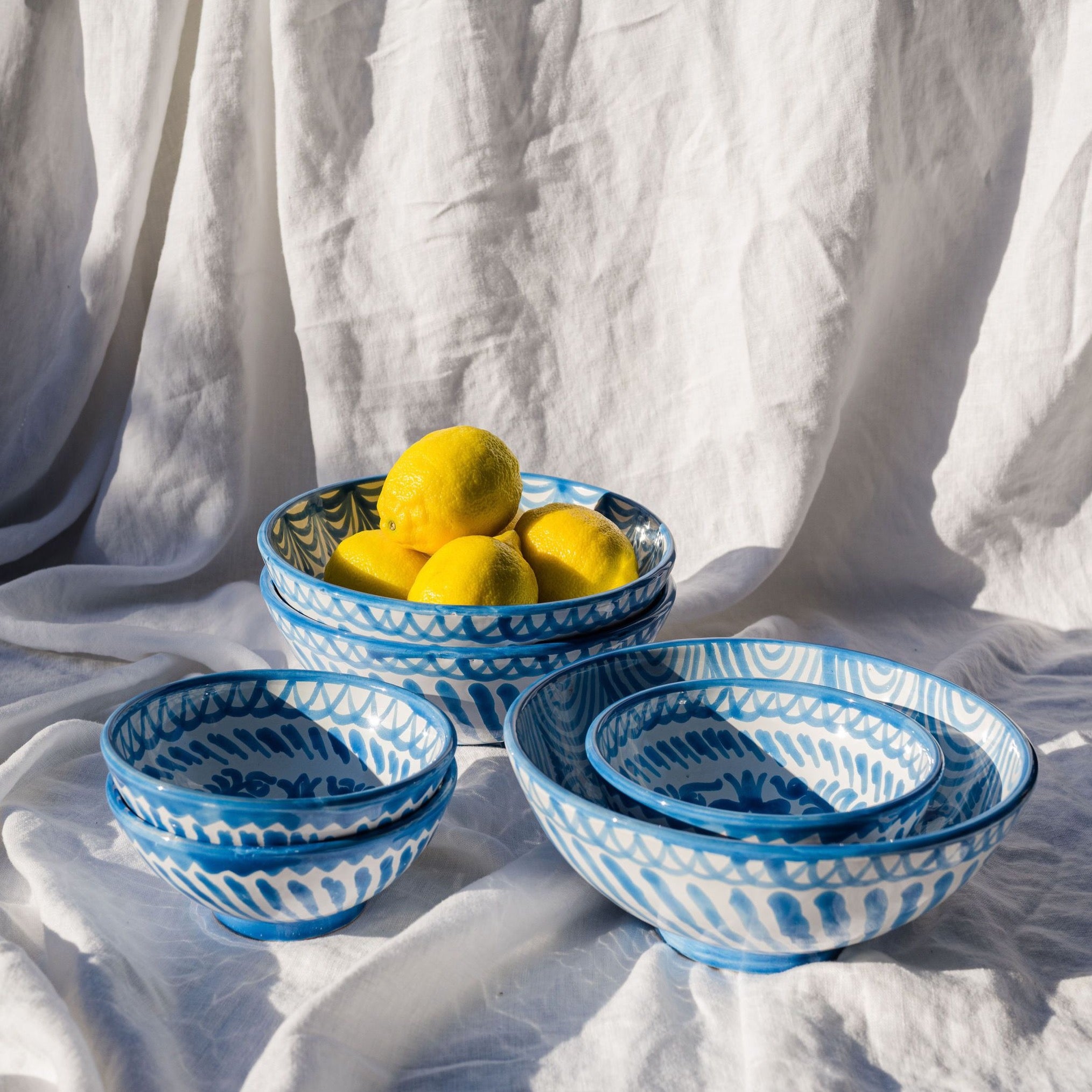 Medium bowl with hand painted designs – Pomelo Casa