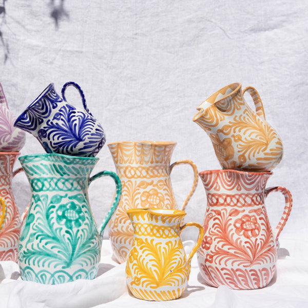 Small pitcher with hand painted designs – Pomelo Casa