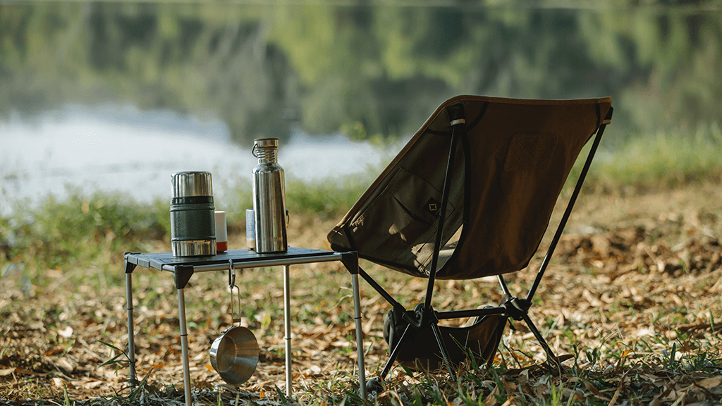 Camping-Chair-on-grass-with-table
