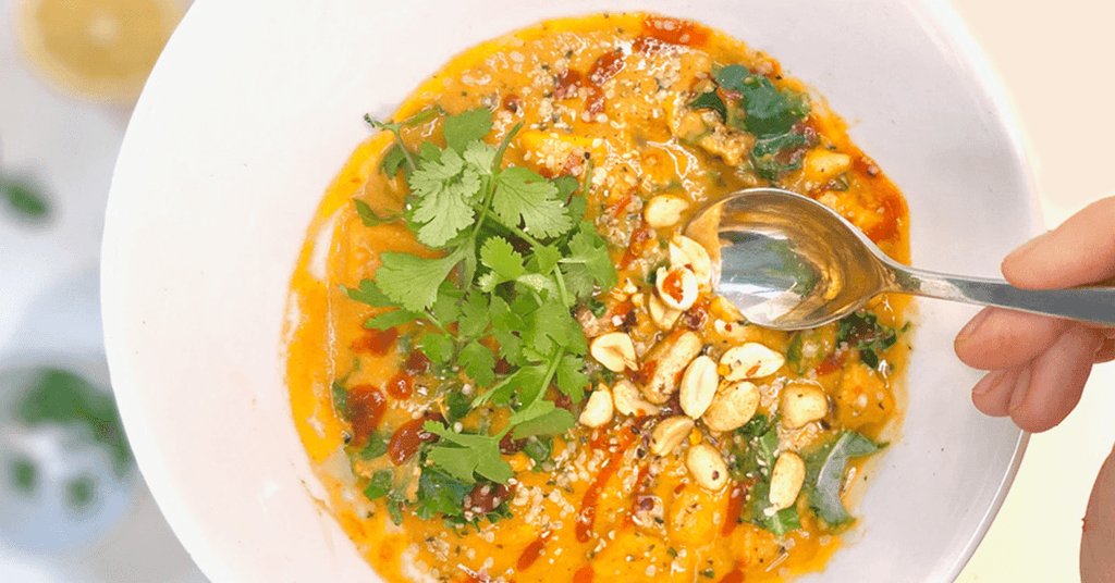 Spicy natural protein peanut butter sweet potato stew