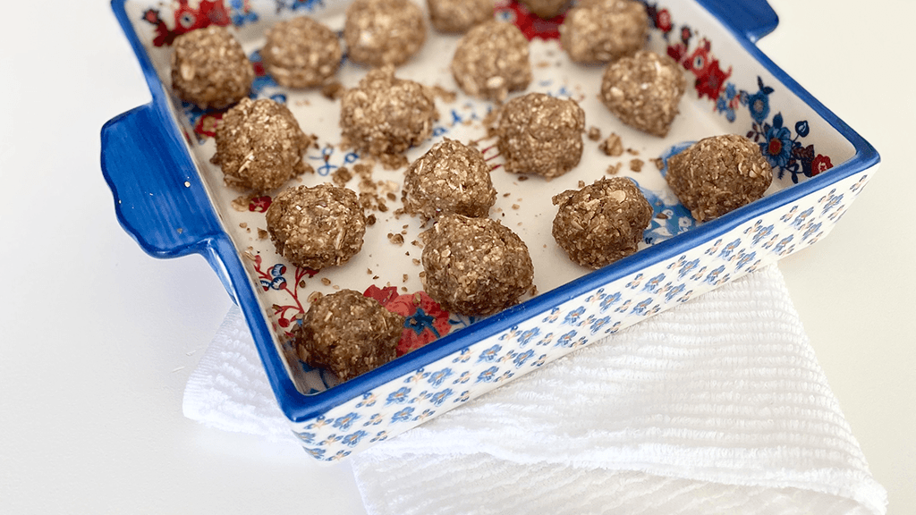 Tray of Peanut Butter Oatmeal Balls