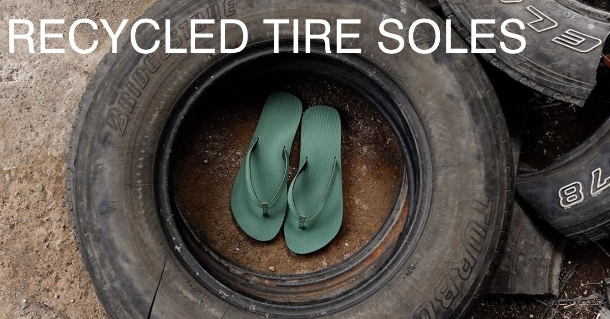 Indosole Leaf Green Flip Flops In The Middle Of A Tyre