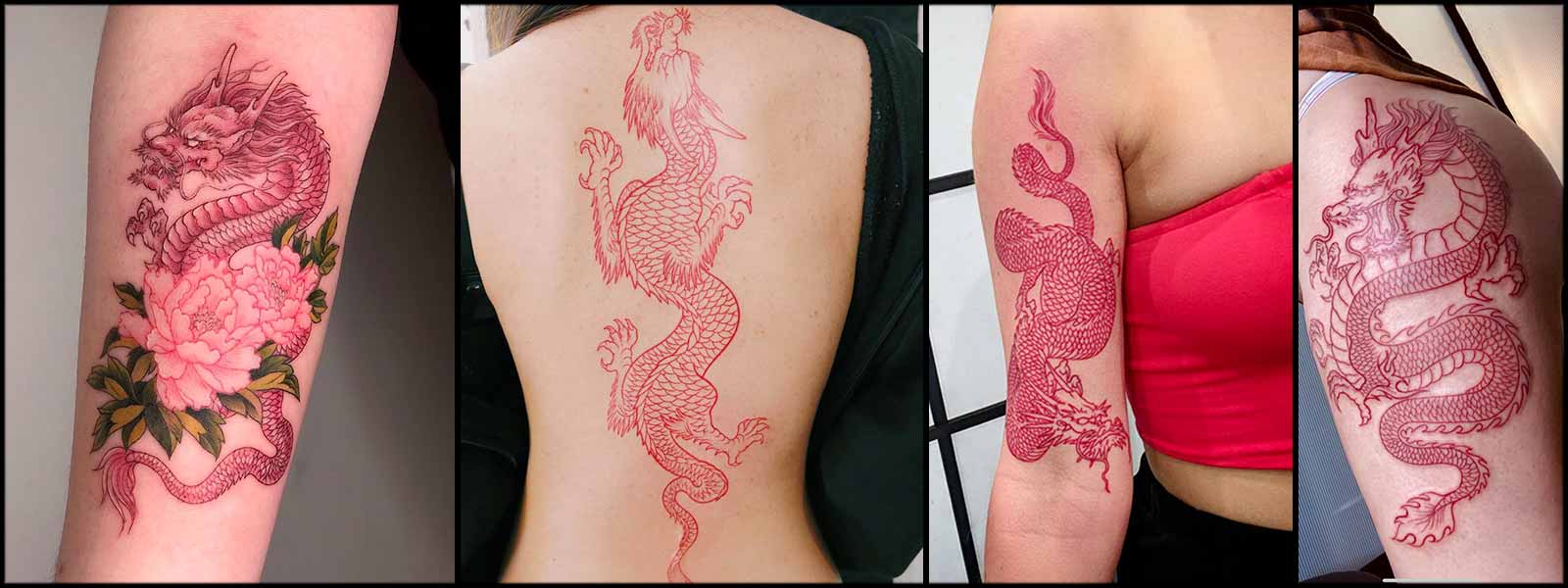 Tatouage dragon chinois rouge