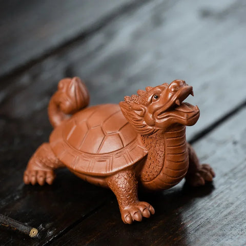 Dragon Turtle Tea Pet | Handmade Clay Chinese Gong Fu Tea Figurine - 1 Pc
