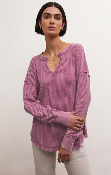 TopsDriftwood Thermal Long Sleeve Top Azalea