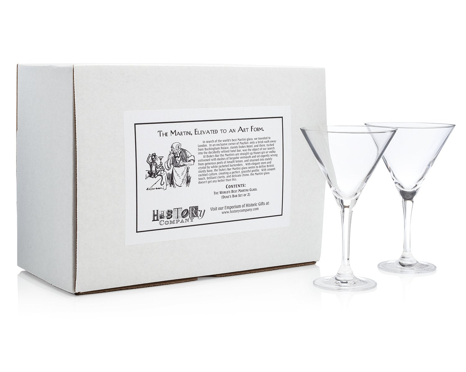 The World's Best Martini Glass (Duke's Bar Set of 2)