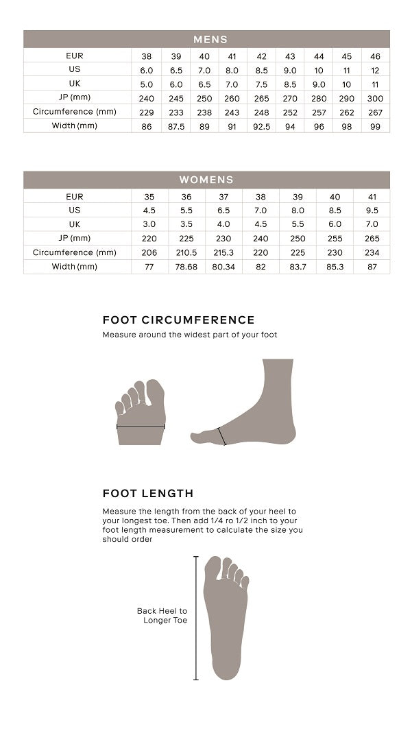 shoe size guide
